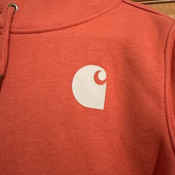 Women’s Coral Carhartt Hoodie Size Medium - Picture 2 of 6